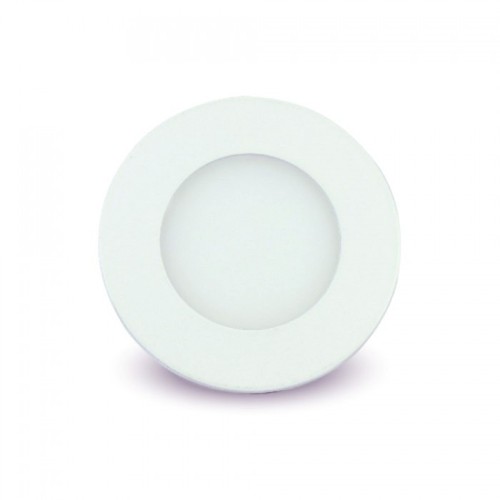 V-Tac 3W LED indbygningspanel - Hul: Ø7,3 cm, Mål: Ø8,4 cm, 230V