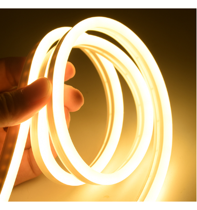 5m 8W/m 8x16 Neon Flex LED - 12V DC, IP67, Varm hvid