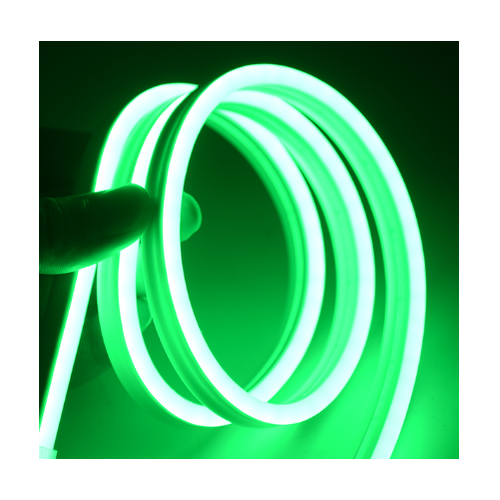 Grøn 8x16 Neon Flex LED - 5 meter, 8W pr. meter, IP67, 12V