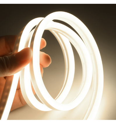 5m 8W pr. meter Kold hvid 8x16 Neon Flex LED - 12V DC, IP67