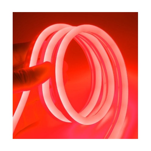 5m 8W/m Rød 8x16 Neon Flex LED - 12V DC, IP67