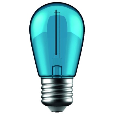 5: 1W Farvet LED kronepære - Blå, kultråd, E27 - Dæmpbar : Ikke dæmpbar, Kulør : Blå