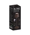 V-Tac opladelig bordlampe, trådløs - Cortenfarvet, IP54 udendørs bordlampe, touch dæmpbar, model mini