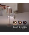 V-Tac opladelig bordlampe, trådløs - Cortenfarvet, IP54 udendørs bordlampe, touch dæmpbar, model mini