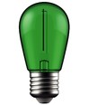 1W Farvet LED kronepære - Grøn, kultråd, E27