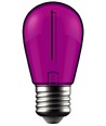 1W Farvet LED kronepære - Lilla, kultråd, E27