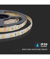 V-Tac 14W/m CCT LED strip - 5m, IP20, 120 LED pr. meter, 24V