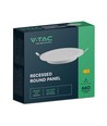 6W Ø12,5cm LED indbygningspanel - Hul: Ø11 cm, Mål: Ø12,5 cm