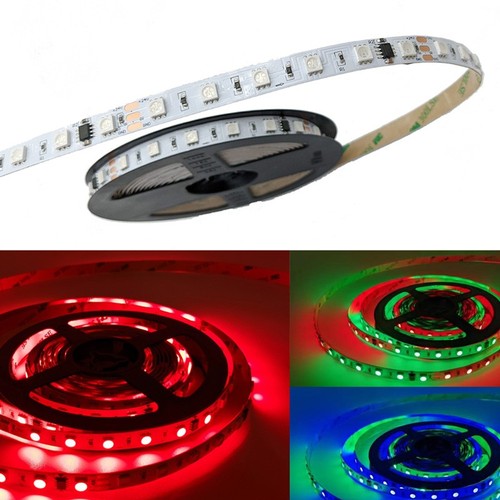 5m 12W/m RGBIC LED strip - 24V DC, IP20, 60 LED pr. meter