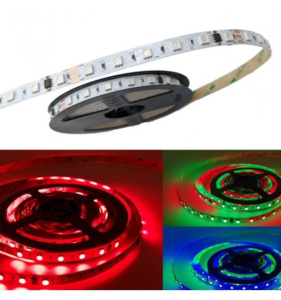5m 12W/m RGBIC LED strip - 24V DC, IP20, 60 LED pr. meter