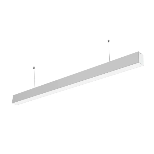 40W LED lysskinne - 120cm, 100lm/W, Hvid, loftlampe til kontor, inkl. wireophæng