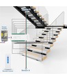 Trappe LED COB stripsæt 11W pr. trin - 24V DC, IP20, Op til 16 trin, med sensor