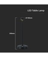 V-Tac opladelig 3i1 bordlampe - Sort, IP20, touch dæmpbar, model mini