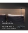 V-Tac opladelig 3i1 bordlampe - Sort, IP20, touch dæmpbar, model mini