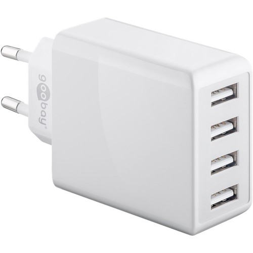 Goobay 30W USB oplader, 4 porte - USB-A, Hvid