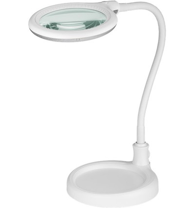 LED luplampe m/svanehals 6W - Hvid, bordlampe, klemme og fod