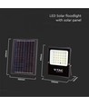V-Tac 20W Solcelle projektør LED - Sort, inkl. solcelle, fjernbetjening, IP65
