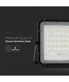 6W Solcelle projektør LED - IP65, Sort, inkl. solcelle, fjernbetjening, indbygget batteri