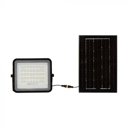 V-Tac 40W Solcelle projektør LED - Sort, inkl. solcelle, fjernbetjening, indbygget batteri, IP65