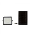 V-Tac 40W Solcelle projektør LED - Sort, inkl. solcelle, fjernbetjening, indbygget batteri, IP65