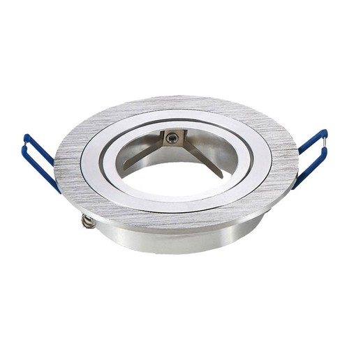 MR16 eller GU10 Downlight kit - Uden lyskilde, børstet aluminium, Hul: Ø7,5 cm, Mål: Ø9,1 cm