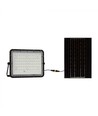 V-Tac 15W Solcelle projektør LED - Sort, inkl. solcelle, fjernbetjening, indbygget batteri, IP65