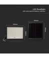 30W Solcelle projektør LED - IP65, Sort, inkl. solcelle, fjernbetjening, indbygget batteri
