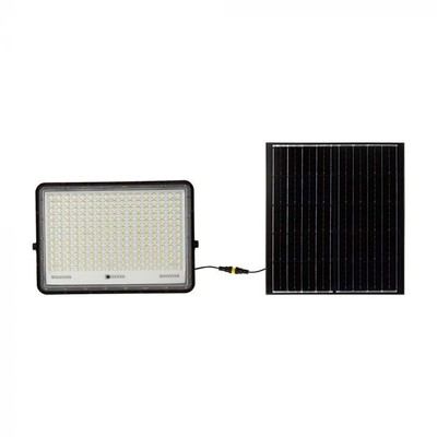 Billede af V-Tac 30W Solcelle projektør LED - Sort, inkl. solcelle, fjernbetjening, indbygget batteri, IP65 - Kulør : Neutral