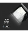 Outlet: V-Tac 12W Solcelle projektør LED - Sort, inkl. solcelle, fjernbetjening, IP65