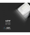 V-Tac 40W Solcelle projektør LED - Sort, inkl. solcelle, fjernbetjening, IP65