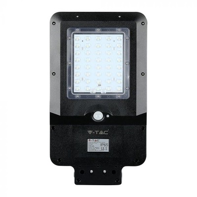 Billede af V-Tac 15W Solcelle gadelampe LED - Sort, inkl. solcelle, sensor, IP65 - Dæmpbar : Ikke dæmpbar, Kulør : Neutral