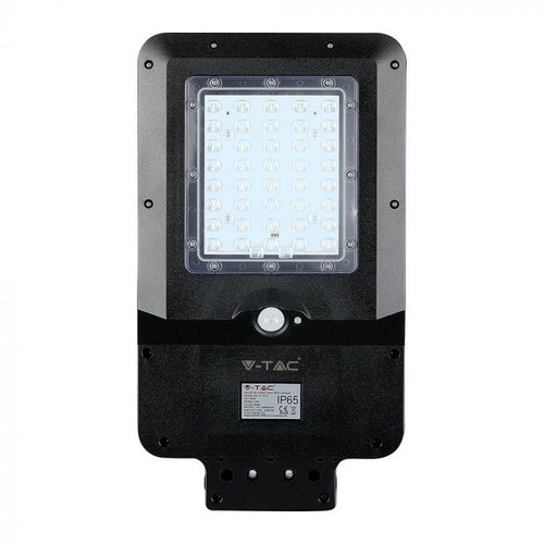 V-Tac 15W Solcelle gadelampe LED - Sort, inkl. solcelle, sensor, IP65