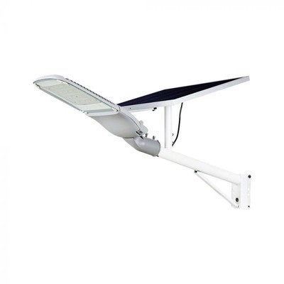 Se V-Tac 50W Solcelle gadelampe LED - Hvid, inkl. solcelle, fjernbetjening, IP65 - Kulør : Kold hos LEDProff DK