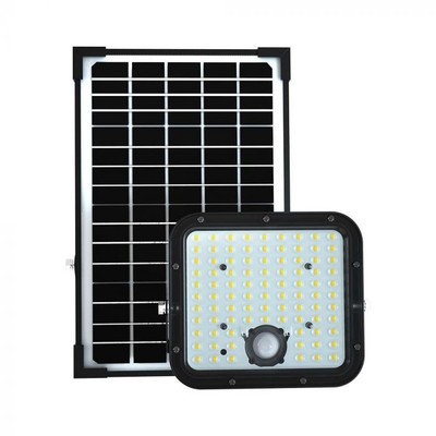 V-Tac 30W Solcelle projektør LED - Sort, inkl. solcelle, fjernbetjening, indbygget batteri, IP65 - Kulør : Neutral