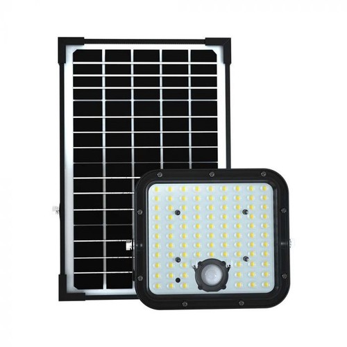 V-Tac 30W Solcelle projektør LED - Sort, inkl. solcelle, fjernbetjening, indbygget batteri, IP65