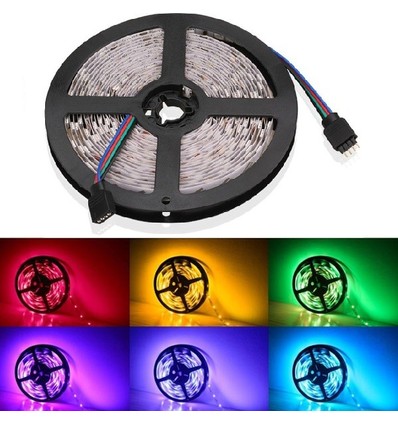 V-Tac 10,8W/m RGB stænktæt LED strip - 5m, 60 LED pr. meter