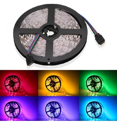 V-Tac 7W/m RGB stænktæt LED strip - 5m, 60 LED pr. meter