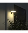 15W Solcelle væglampe LED - IP65, sort, sensor