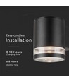 V-Tac 0.55W Solcelle væglampe LED - Sort, IP54