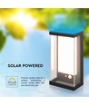 1W Solcelle væglampe LED - IP54, sort, sensor