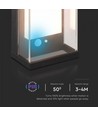1W Solcelle væglampe LED - IP54, sort, sensor