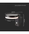 5.5W Solcelle væglampe LED - IP54, sensor