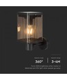 2.5W Væglampe LED - IP54, sort, sensor, solcelle