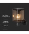 2.5W Væglampe LED - IP54, sort, sensor, solcelle
