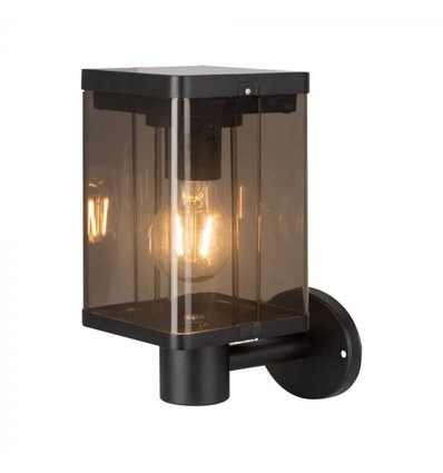 2.5W Væglampe LED - IP54, sort, sensor, solcelle