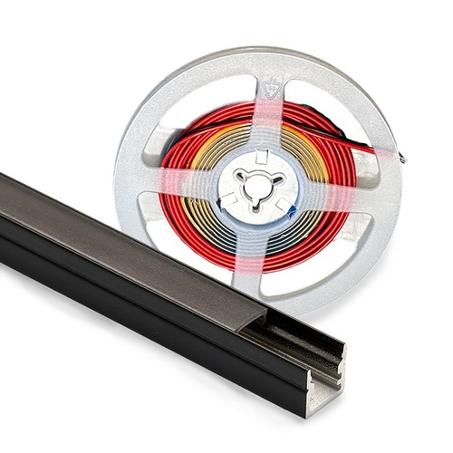 120cm Lys til akustikpanel, sort - Komplet sæt med aluprofil og COB LED strip