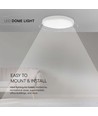 V-Tac 24W LED loftslampe - Ø29,5cm, Højde: 5,5cm, hvid kant, inkl. lyskilde