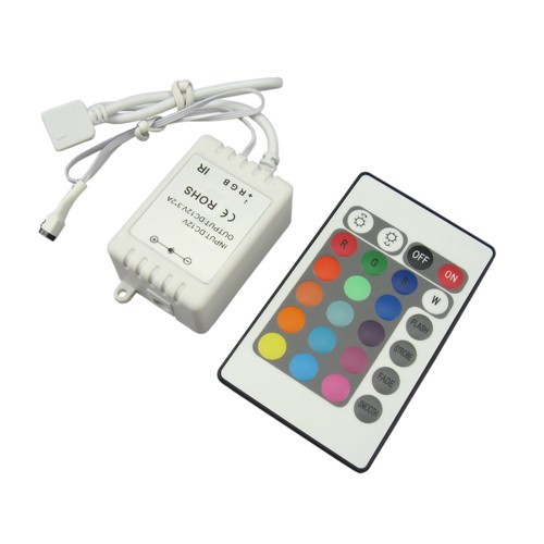 RGB kontroller med fjernbetjening - 12V (72W), 24V (144W), infrarød