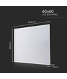 60x60 bagbelyst LED panel, 36W - Hvid kant