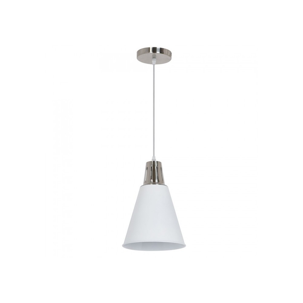 V-Tac moderne pendellampe - Krom + hvid sandblæst, Ø22 cm, E27